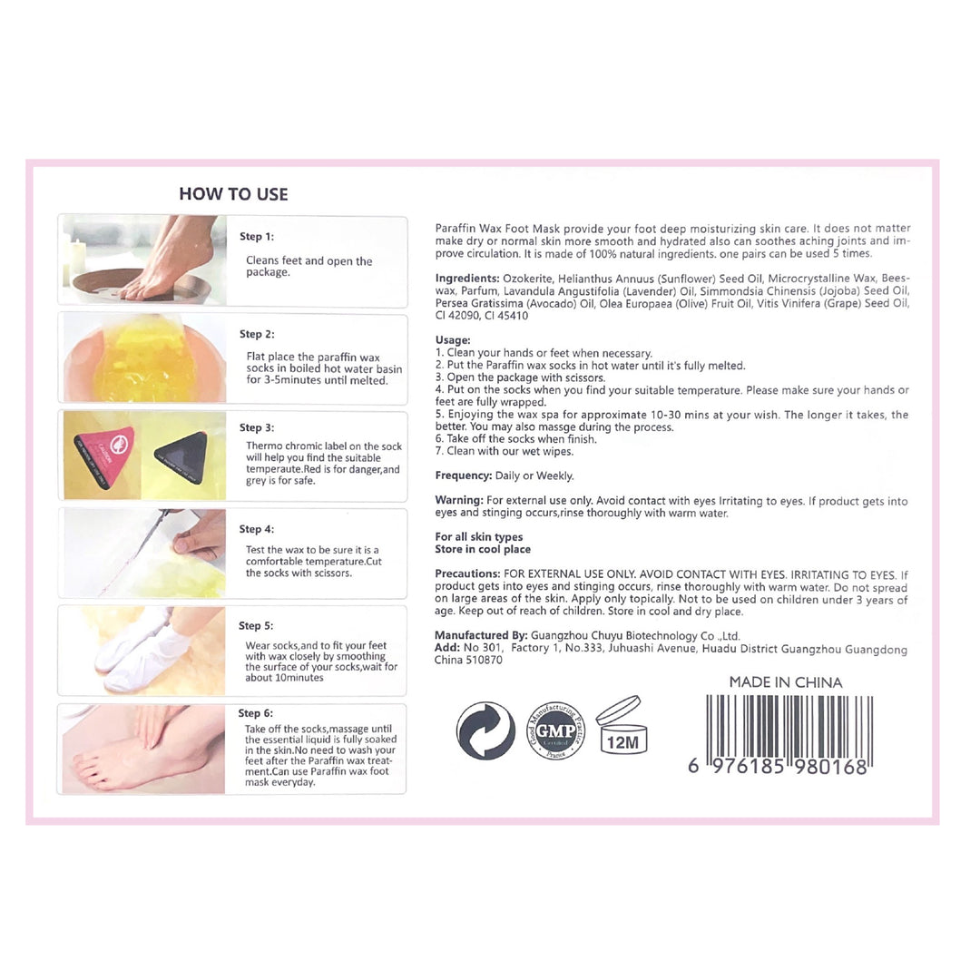 Ready-to-Use Paraffin Masks Deep Moisturizing for Hands & Feet