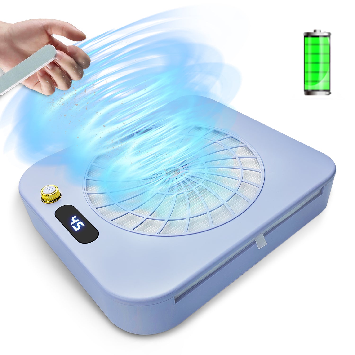 Rechargeable Cordless Nail Dust Collector - Ultimate Portable Freedom