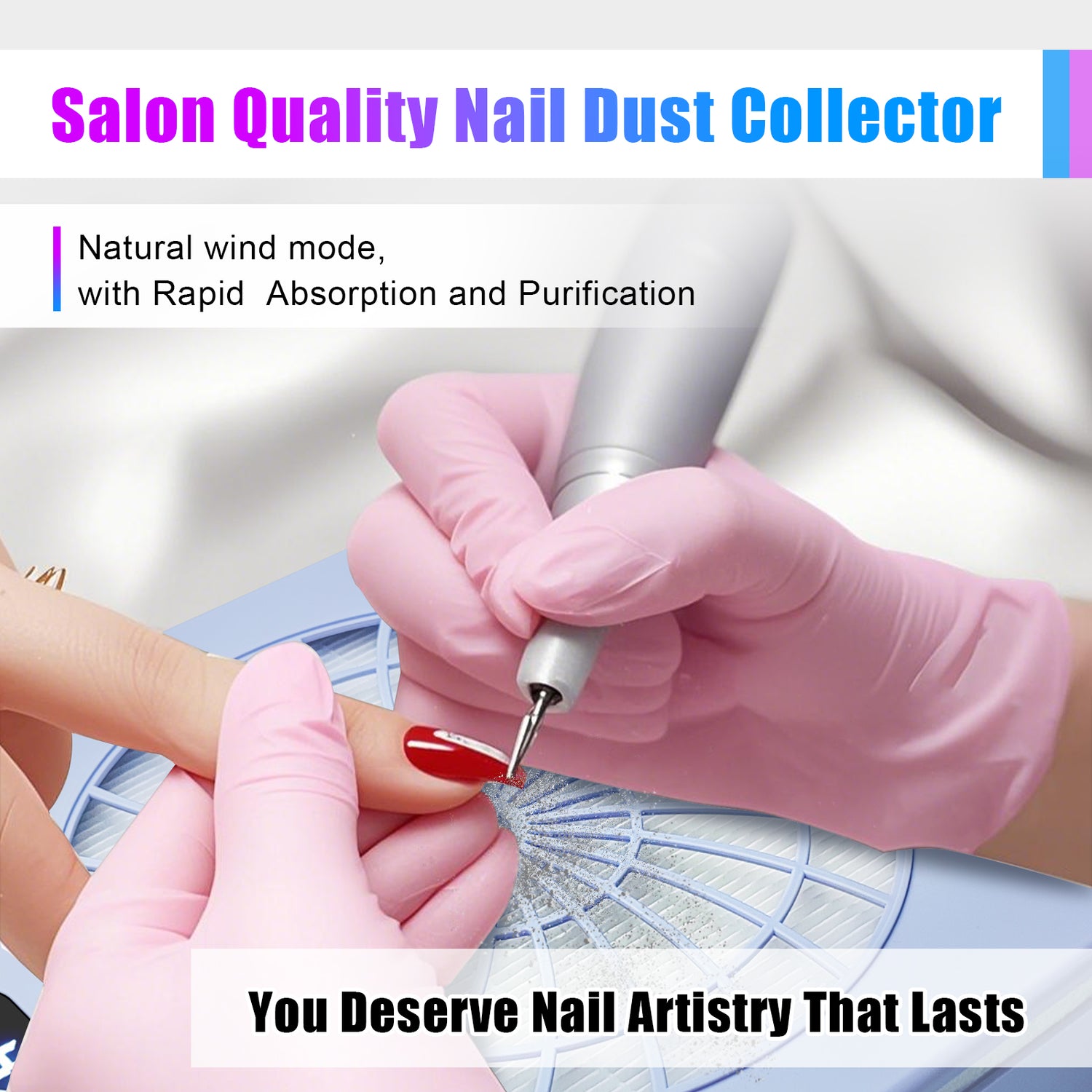 Rechargeable Cordless Nail Dust Collector - Ultimate Portable Freedom